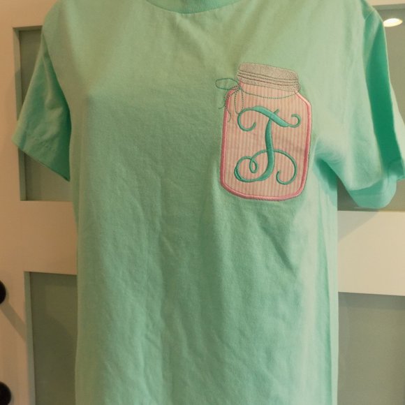 Alstyle Mint Green Short Sleeve Jar W/Embroidered T T- Shirt Size S Women's NWOT - Picture 2 of 3